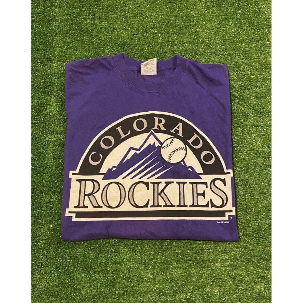 Vintage Colorado Rockies shirt extra large purple mens adult Y2K retro big logo